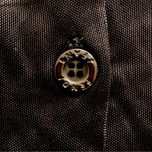 Vintage Fendi Button Up Fendi Jeans Zucca FF Monogram Logo Dress Shirt Blouse - Picture 9 of 9